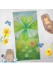 Mr. & Mrs. Panda Badehandtuch Blume Kleeblatt Design ohne Spruch in Blattgrün