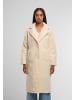 Urban Classics Urban Classics Ladies Teddy Long Coat in whitesand