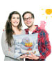 Mr. & Mrs. Panda Deko Kissen Taube Winter Pommes Design ohne Spruch in Weiß