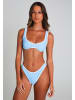 Moda Minx Bikinihose Contrast Binding Fixed Brazilian Bikini Bottom in Powder Blue