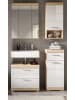 Inn.Furn Badmöbel-Set weiß Hochglanz, Eiche 4-teilig 112 cm, Komplettset viel Stauraum