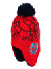 Spiderman Kinder Wintermütze Jungen mit Bommel und Ohrenschutz in Rot