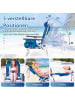 COSTWAY 2er Set Strandstühle mit Tisch in Dunkelblau