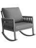 ABRIHOME Schaukelstuhl in Grau mit Kissen 65x79x78 cm für Garten Terrasse