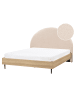 Beliani Doppelbett MILLAY in Beige/Schwarz/Braun - (W) 176 x (H) 130 x (L) 211 cm