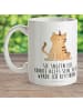 Mr. & Mrs. Panda Kaffeebecher Einhorn Katze mit Spruch in Weiß