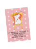 Mr. & Mrs. Panda Ansichtskarte Einhorn Prinzessin mit Spruch in Rot Pastell