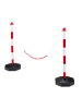 relaxdays 2x Absperrpfosten in Rot-Weiß - (B)28 x (H)82 x (T)28 cm