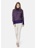 MADELEINE Softer Schurwoll-Pullover mit stylischen Streifen in macchiato / alliumviolett