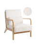 Beliani Sessel SORSELE in Weiß/Braun - (W) 64 x (H) 77 x (L) 82 cm