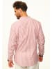 behype Langarmhemd - Gestreift im Regular-Fit mit Henley-Stehkragen in Rot