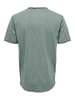 Only&Sons Langes Rundhals T-Shirt Einfarbiges Kurzarm Basic Shirt ONSBENNE in Grün