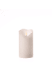 MARELIDA LED Kerze in Rustik-Optik flackernd Echtwachs H: 13cm in weiß