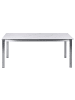 Beliani Gartentisch COSOLETO in Weiß/Silber - (W) 90 x (H) 75 x (L) 180 cm