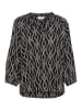 Kaffe Langarm-Bluse KAsigrid in Black/Chalk Print