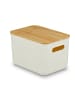 relaxdays 2x Aufbewahrungsbox in Weiß/ Natur - (B)26 x (H)16 x (T)17,5 cm