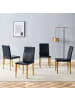ABRIHOME Esszimmerstuhl in Schwarz Gold mit goldenen Beinen 4er Set