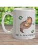 Mr. & Mrs. Panda Kindertasse Otter Seerose mit Spruch in Grau Pastell