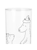 Mr. & Mrs. Panda Wasserglas Bären mit Hut ohne Spruch in Transparent