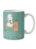 Mr. & Mrs. Panda Kaffeetasse Sekretärin Heldin mit Spruch in Meeresbrise