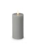 relaxdays 4 x LED Kerzen in Hellgrau - (H)18 x Ø 7,5 cm
