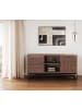home24 home24 Sideboard mit 2 Türen aus Pappel-Echtholzfurnier & Metall in Pappel Hell in Pappel Dunkel