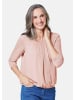GOLDNER Kurzgröße:  Chiffon-Shirt mit 3/4-Arm, Rundhals in melba