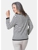 GOLDNER Kaschmirpullover Kaschmirpullover mit U-Boot Ausschnitt in schwarz / weiß / geringelt