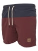 Urban Classics Urban Classics Herren Block Swim Shorts in nvy/burgundy