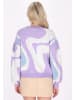 IZIA Damen Pullover in Weiss Hellrosa  Aqua Lavendel