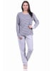 NORMANN Wende Pyjama langarm Schlafanzug - 70867 in grau