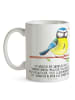 Mr. & Mrs. Panda Becher Vogel Blaumeise mit Spruch in Weiß