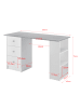 en.casa Schreibtisch Lemberg in Grau Weiß (H)72cm (B)120cm (T)49cm