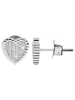Adeliás Damen Ohrstecker Herz aus 925 Silber mit Zirkonia in silber