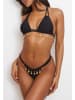 Moda Minx Bikinihose Selene Droplet Rouched Fixed Bikini Bottom in Black