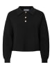 Pieces Langarm-Poloshirt in Black