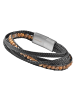 Adeliás Unisex Armband – Lederarmband aus Leder mit Jaspis 19 cm in schwarz