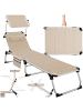 tectake klappbare Aluminium Sonnenliege, 220 x 60,5 x 34 cm, mit Seitentasche