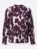 creation L Satinbluse in ecru-aubergine-bedruckt