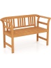 COSTWAY Gartenbank Akazienholz 2-Sitzer in Hellbraun