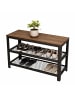 relaxdays Schuhbank in Braun/ Schwarz - (B)73 x (H)45 x (T)30 cm