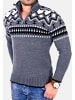 RESLAD Strickpullover Troyer Norweger in anthrazit