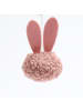 MARELIDA 3er Set Pompom Osterhase mit Filzohren Osterdeko H: 12cm