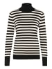 Kaffe Strickpullover KAlizza Slim fit in Black / Turtledove Stripe