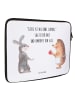 Mr. & Mrs. Panda Notebook Tasche Hase Igel mit Spruch in Weiß