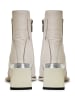 CESARE GASPARI Lederstiefeletten mit Blockabsatz in Ivory