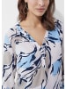 Alba Moda Modische Tunika mit Krempel-Option in ecru / hellblau / schwarz