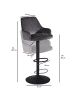 KADIMA DESIGN Barhocker Samt Hocker mit Lehne 86 - 106 cm, Küchenhocker in Grau