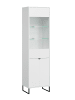 Feldmann-Wohnen Vitrine Caseres weiß | schwarz 50 / 38 / 184cm
