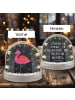 Mr. & Mrs. Panda Weihnachts Schneekugel Flamingo Classic mit Spruch in Kreidetafel